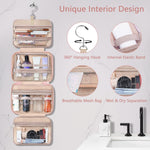 Toiletry Bag for Women, Hanging Travel Toiletry Bag with Jewelry Organizer