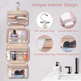 Toiletry Bag for Women, Hanging Travel Toiletry Bag with Jewelry Organizer