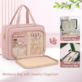 Toiletry Bag for Women, Hanging Travel Toiletry Bag with Jewelry Organizer