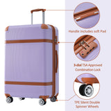 Hardshell Luggage Sets 3 Piece double spinner 8 wheels Suitcase with TSA Lock Lightweight 20''24''28''